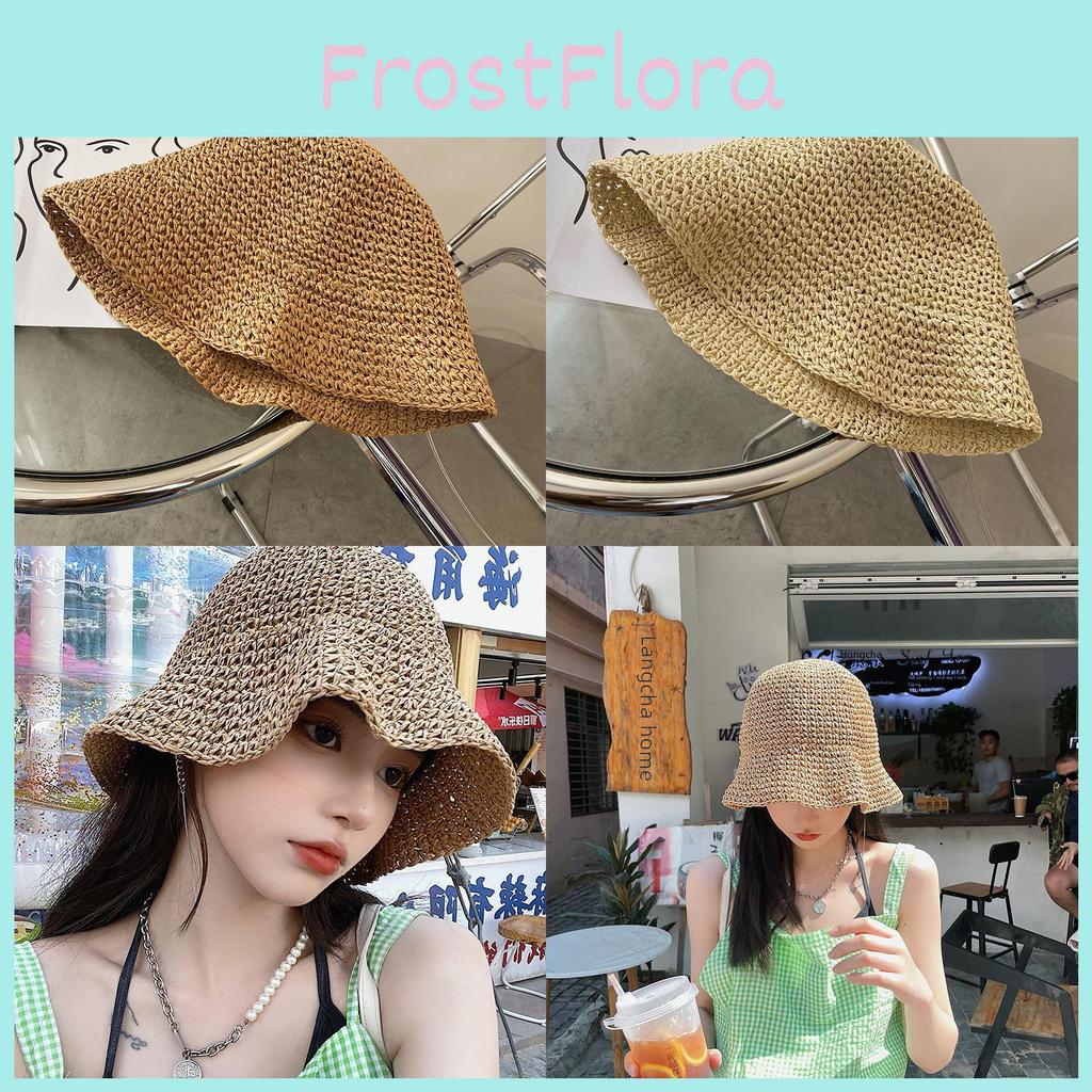 Elegant Women's Spring Summer Woven Sun Hat Foldable Breathable Beach Straw Hat