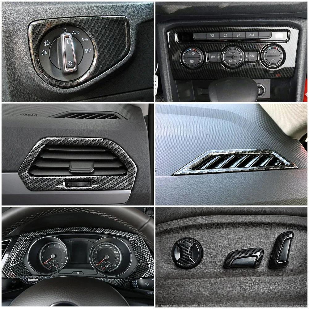 Для Volkswagen VW Tiguan 2017-2019 карбоновый цветной молдинг автомобиля отделка салона аксессуары центральная консоль декоративная наклейка