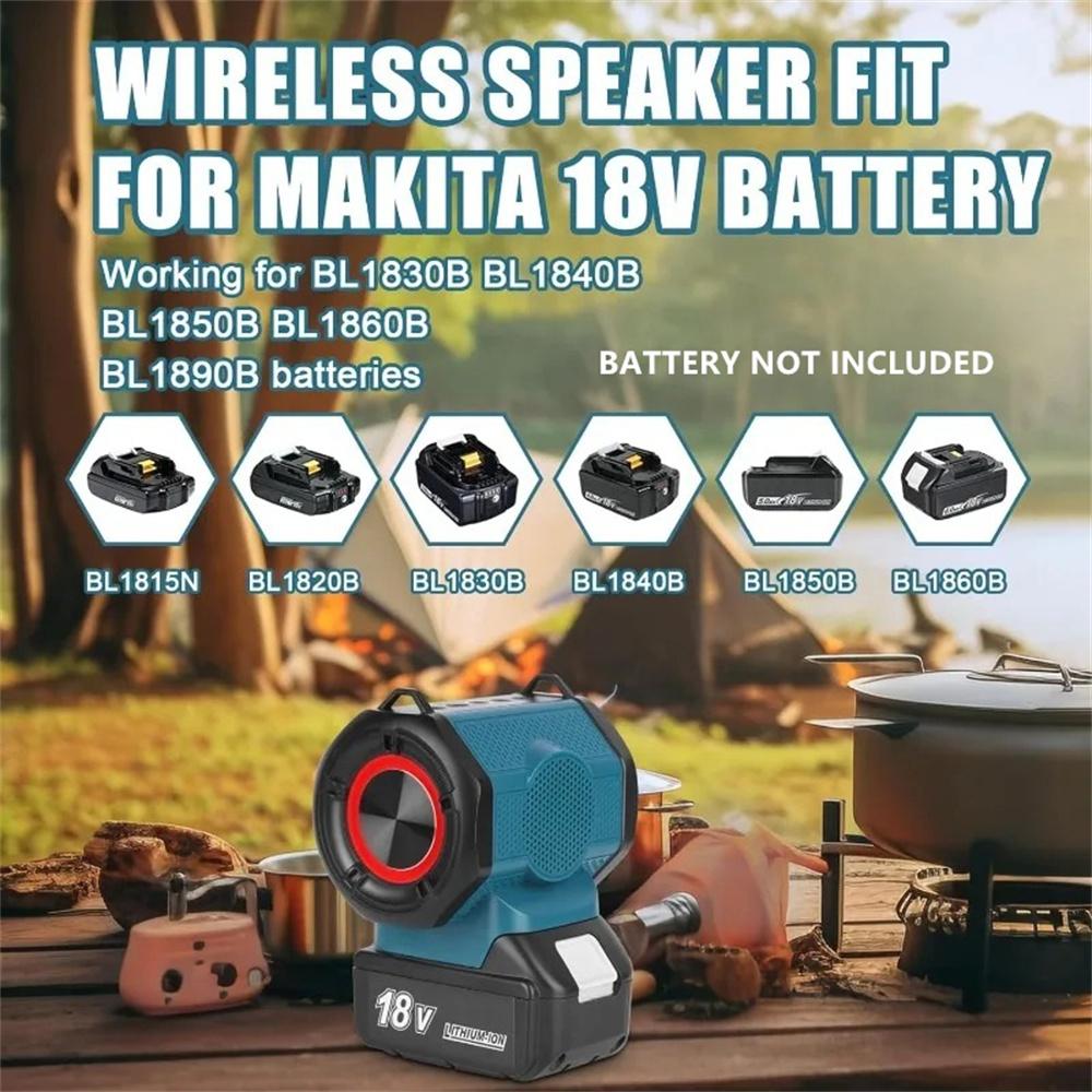 Портативная беспроводная Bluetooth-колонка, подходит для аккумулятора Makita 18 В, беспроводной маленький громкий динамик