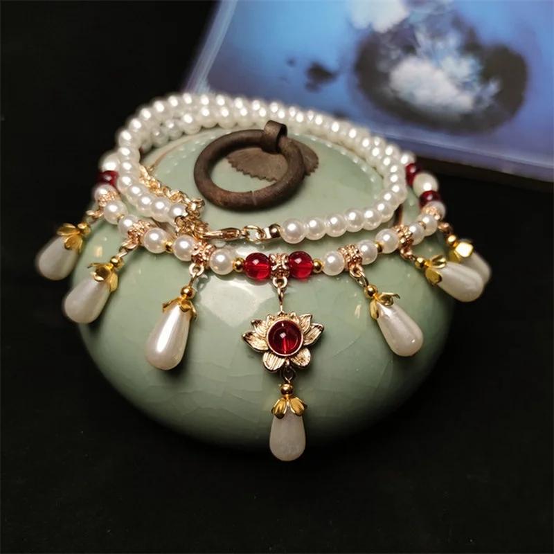 Beautiful Retro Chinese Hanfu Soft Yingluo Necklace Retro Cheongsam Clavicle Chain Song Dynasty National Style Accessories