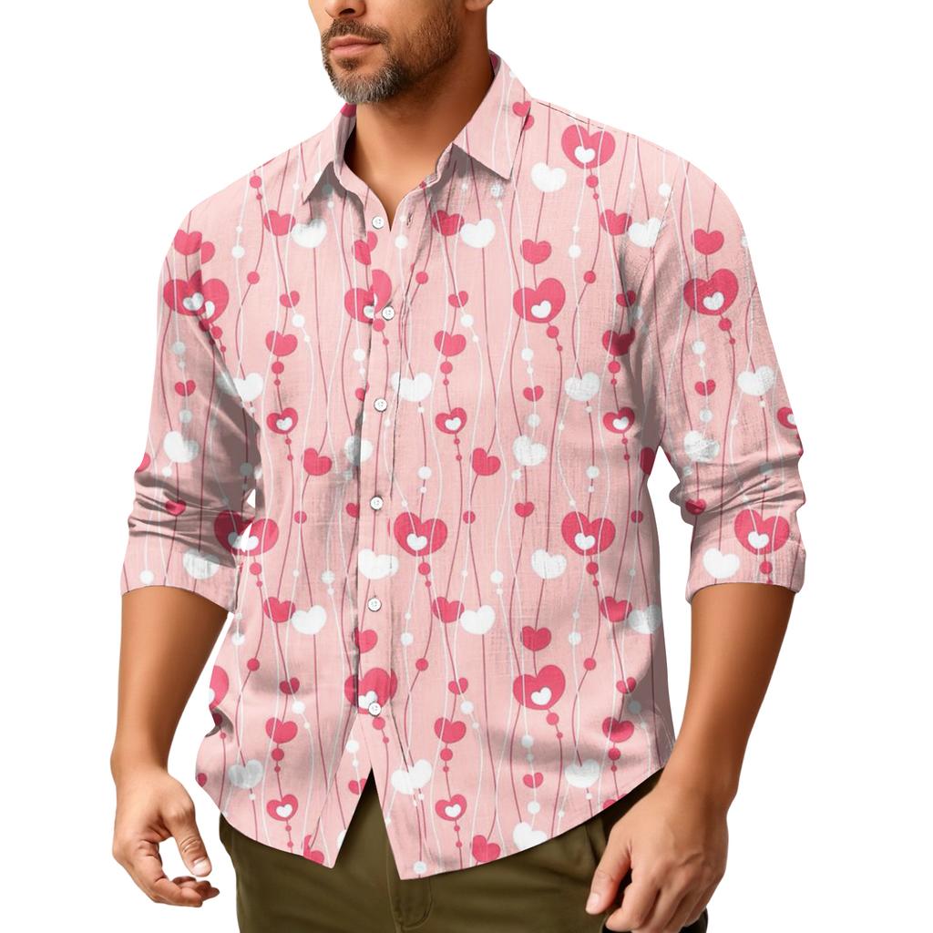 Мужская повседневная свободная рубашка с длинными рукавами, модная рубашка с лацканами, топ