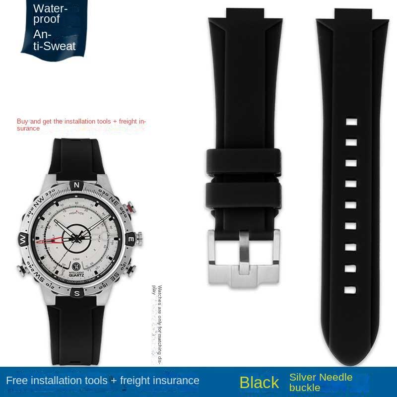 Выпуклый ремешок для часов Силиконовый браслет для timex T2N738 T2N739 T2N720 T2N721 T49706 Ремешок для часов с бабочкой Резиновый ремешок 24X16 мм