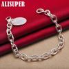 925 Sterling Silver Circle/Round Tag Bracelet Jewelry