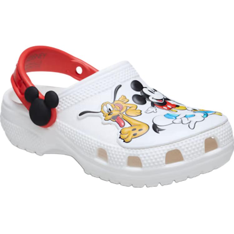 Crocs Клоги Mickey Friends Classic Удобные Универсальные Низкие Ботинки для ходьбы Детские клоги Белые 211485-90H