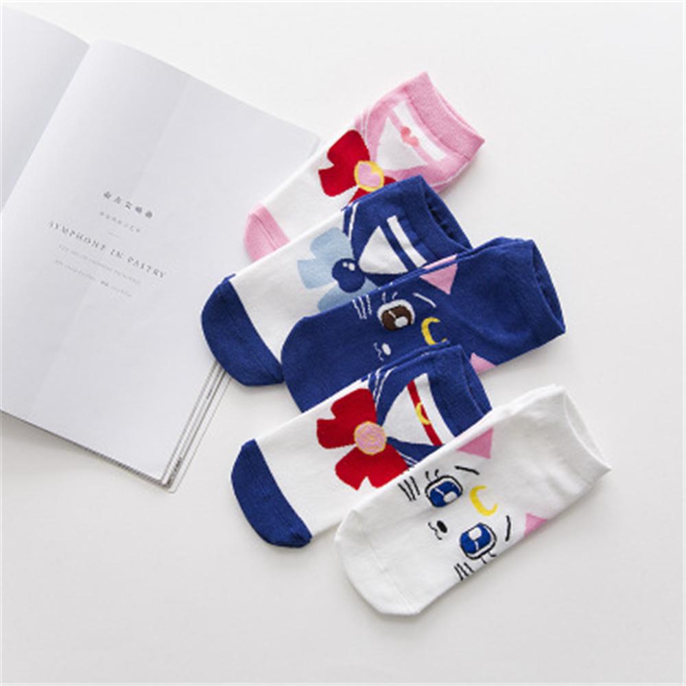 New Cute Cartoon Breathable Soft Cotton Women Sailor Moon Ice Moon Female Girls Spring Autumn Funny Sweet Socks Dropship