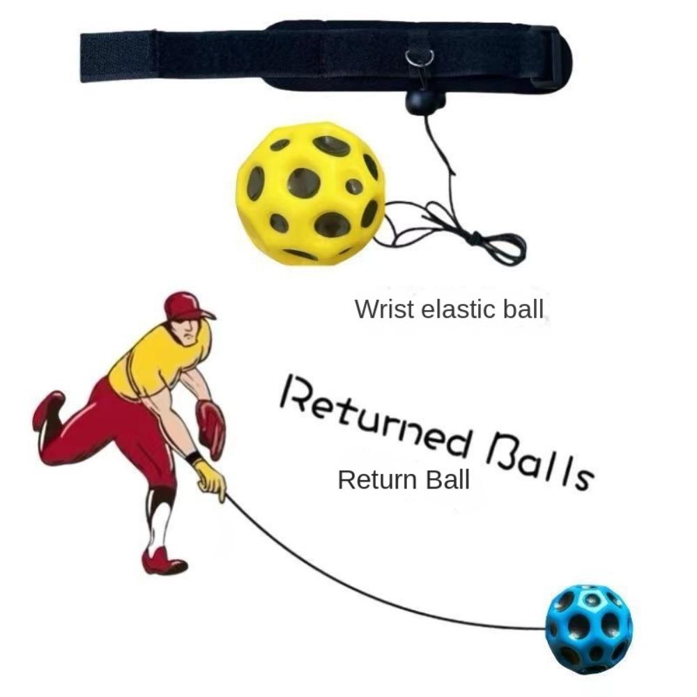 Hand Ball Game Wrist Return Rubber Ball Exercise Wrist Elastic Ball High Bouncing Ball  Kids Toy