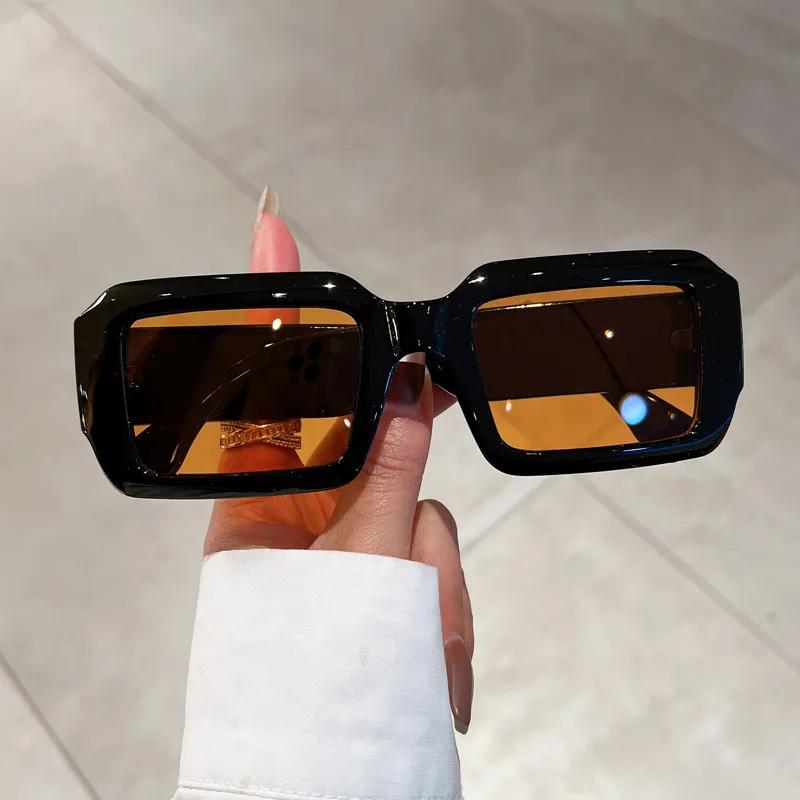 Vintage Rectangle Sunglasses Fashion Square Candy Color Shades UV400 Protection Trendy Retro Women Eyewear