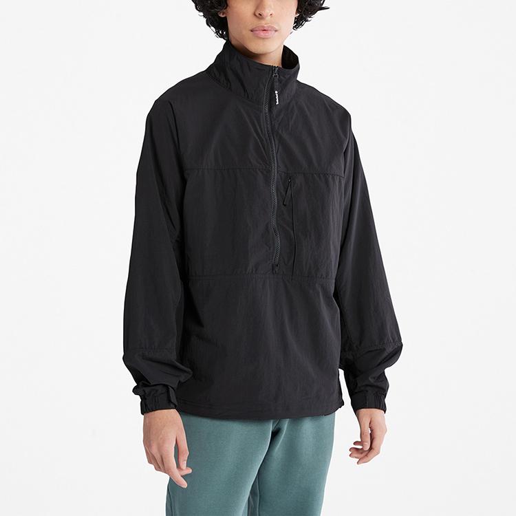 Timberland Однотонная куртка с воротником-стойкой и застежкой-молнией на половину длины, унисекс, черная A5VDF-001