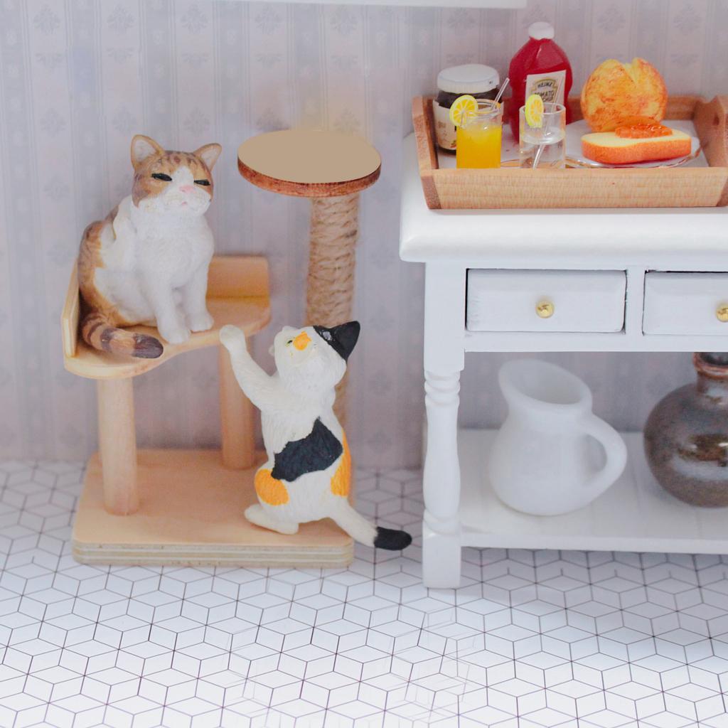 1/12 деревянный кукольный домик ручной работы, мини-кошка, дерево, когтеточка, миниатюры, модель мебели, декор для игрушек «сделай сам»