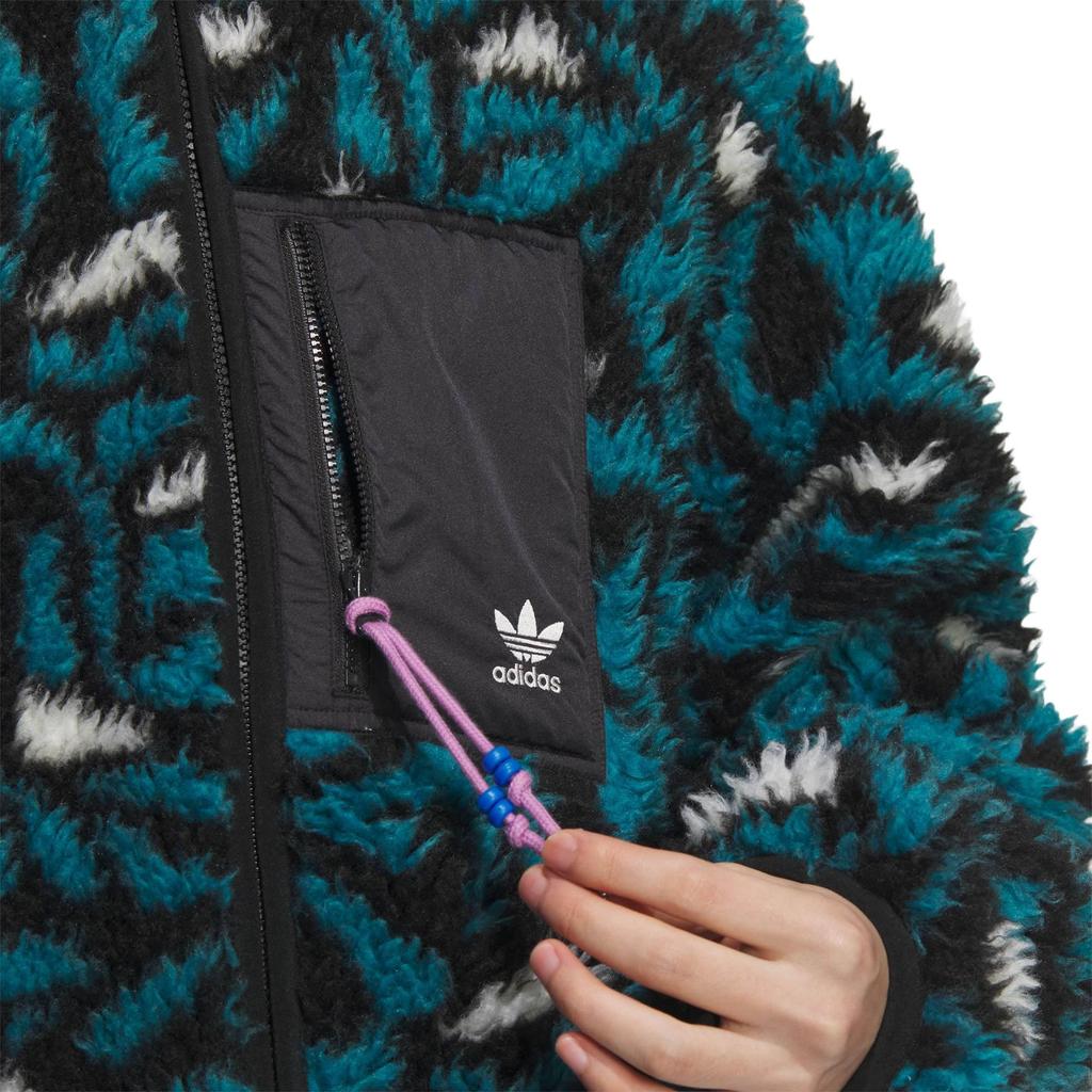 adidas Куртка Originals с капюшоном и длинными рукавами, двусторонняя, с принтом по всей поверхности, унисекс, черная, JD6367
