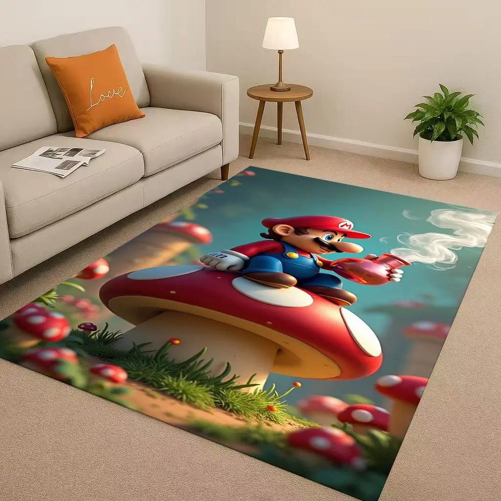 3D Mario Game Cartoon Christmas Gift Living Room Non-Slip Area Rug Carpet For Bedroom Playroom Sofa,Home Decor Doormat