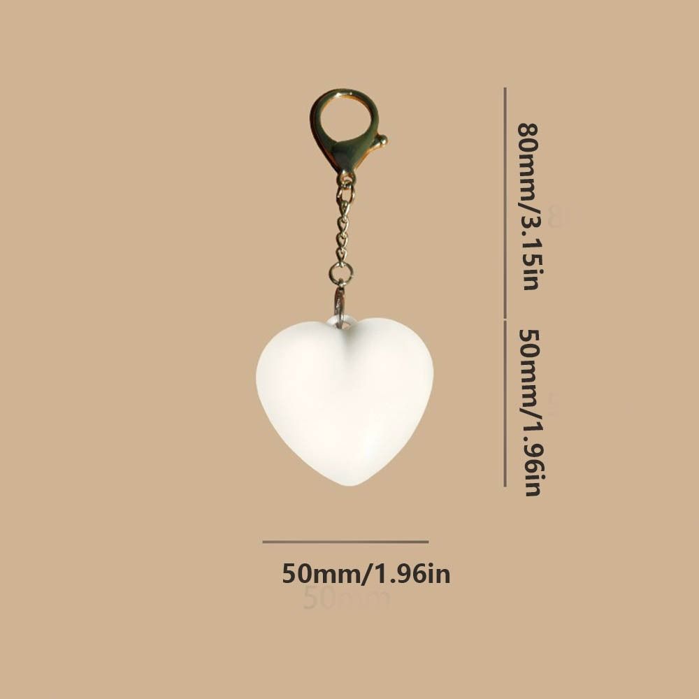 Rechargeable Love Shape Keychain Light Lightweight Heart Shape Bag Lamp For Women/Girls