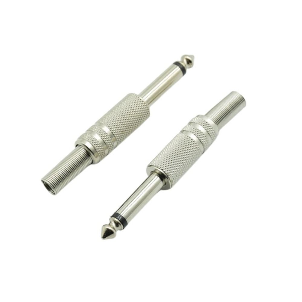 AUX Converter Soldering Audio Connector 6.35mm Audio Plug 1/4" Mono Jack Adapter 6.35mm Male Jack