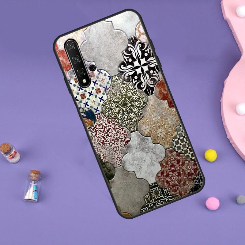Moroccan Pattern Case For Huawei P30 P20 P40 Lite Nova 5T 11i 8i 3i 9 10 SE 11 Pro Y90 Y70 Y61 Y60 Y91 Cover