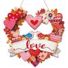 Cross-border explosion Valentine's Day heart-shaped house number pink heart-shaped wooden wall decoration wooden pendant love pendant
