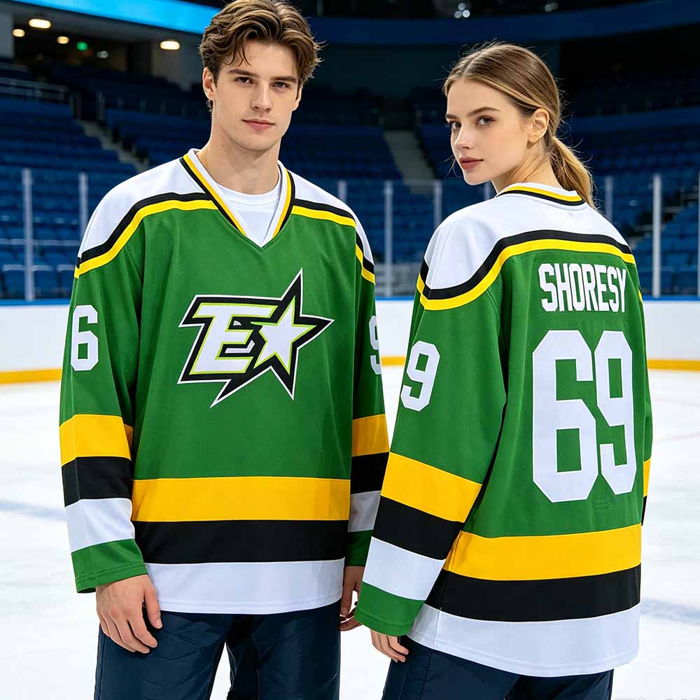 Men Women #69 Shoresy Hockey Jersey Summer Christmas Letterkenny TV Series Green T-shirt V-neck Long Sleeve Unisex Streetwear