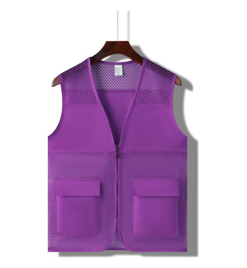Custom Logo Red Summer Mesh Fishing Vest – Workwear & Advertising Shirt