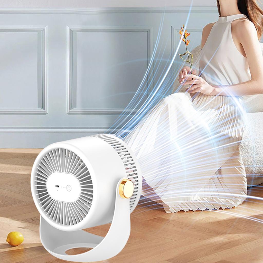 Портативный мини-вентилятор, 3 скорости, с ночным освещением, вращение на 360°, зарядка через USB, тихий вентилятор - тихий портативный настольный вентилятор для дома, спальни