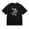Women's Classic T-Shirt Futuristic Bunny Artwork with Leather Strap Details Tee