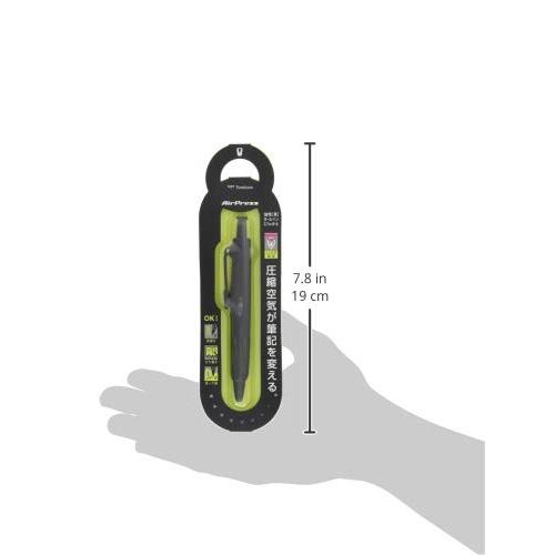 Шариковая ручка Tombow Air Press с нажимным механизмом 0,7 мм, Пишет на мокрых/вертикальных поверхностях, Полностью черная, Чернила под давлением воздуха