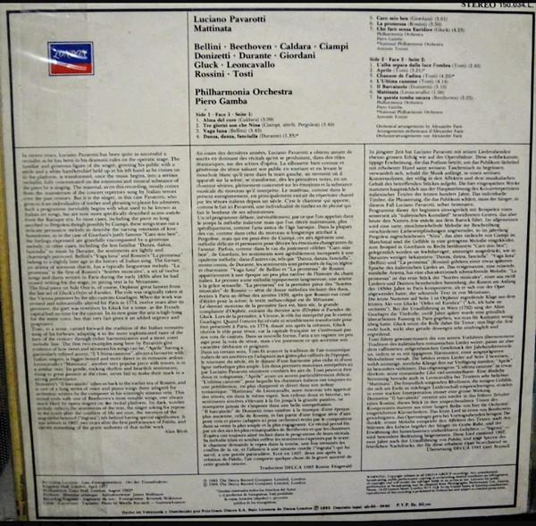 Виниловая пластинка ЛУЧИАНО ПАВАРОТТИ Mattinata 150034 London Records 1985 Венесуэла Классика Б/У