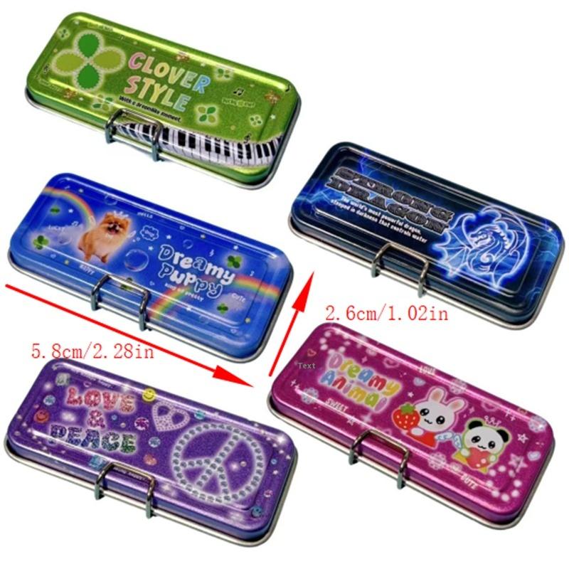 Кукольный домик Миниатюрный Двухслойный Железный Пенал Ручка Линейка Измерительная лента Ножницы Модель Микроландшафтный Декор Игрушка для ролевых игр