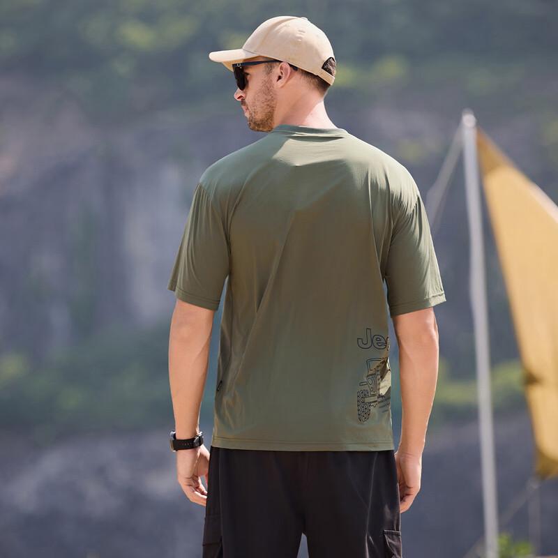 JEEP Men's Breathable Summer UV Protection Casual T-Shirt