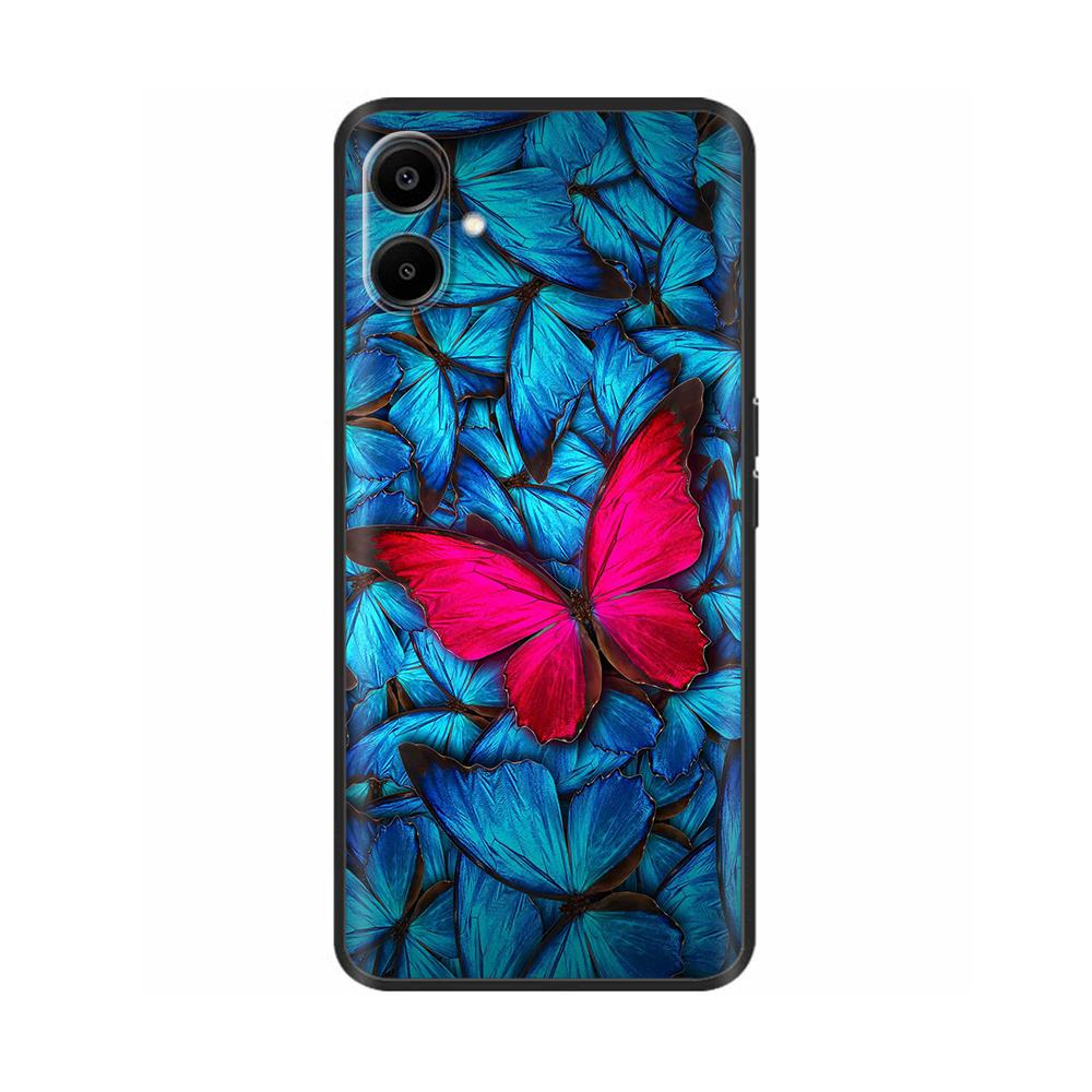 Для Samsung Galaxy A06 Задняя крышка Мягкая Черная с принтом Силиконовый бампер Чехол для телефона для Samsung Galaxy A06 A05 A04 Чехлы Fundas Coque