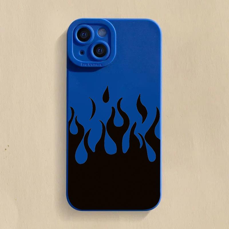 Модный черный пламенный силиконовый чехол для iPhone 16 15 Pro Max 15 14 13 12 11 X XS XR 7 8 Plus SE 16E противоударный мягкий чехол