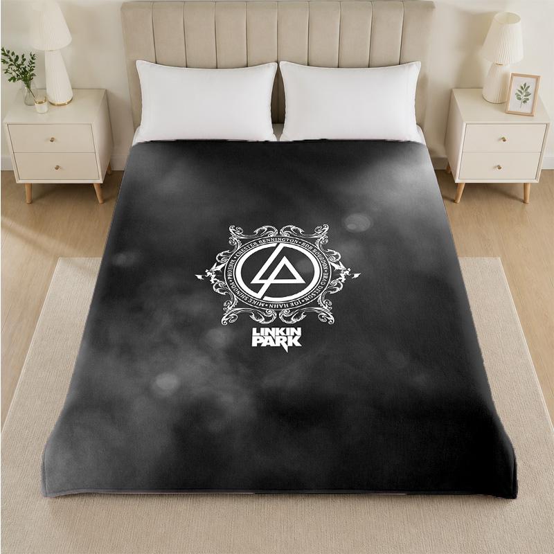 Linkin Park Print Flannel Blanket Cozy Lightweight Plush Throw Blanket For Bed Sofa Household Use
