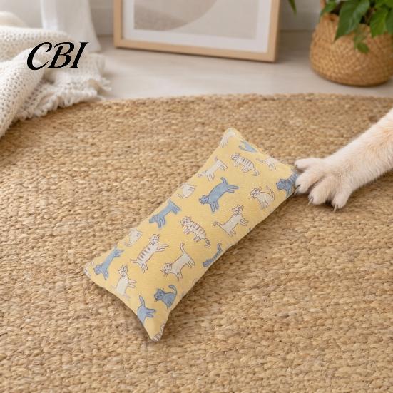 Игрушка для кошек, которую можно жевать и царапать, Подушка-обнимашка, с кошачьей мятой и кошачьей мятой серебристой, Шуршащая, Котенок, Пинналка, Мягкая, Милый Принт, для Уютного Отдыха Домашних Кошек, для Кусания, Пинания