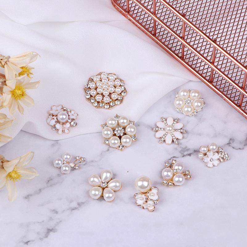 10 шт. жемчужные украшения пуговицы с плоской задней частью декоративные для рукоделия