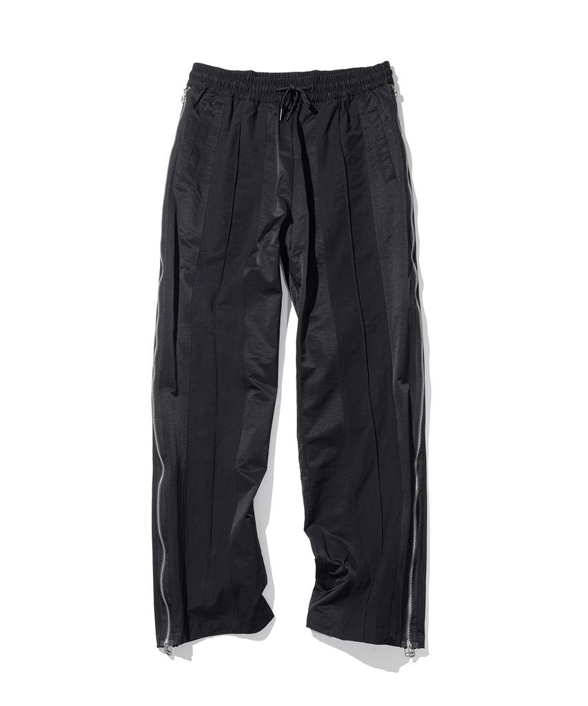 MASSNOUN Double Line Zipper Track Pants Mshtp003-Bk