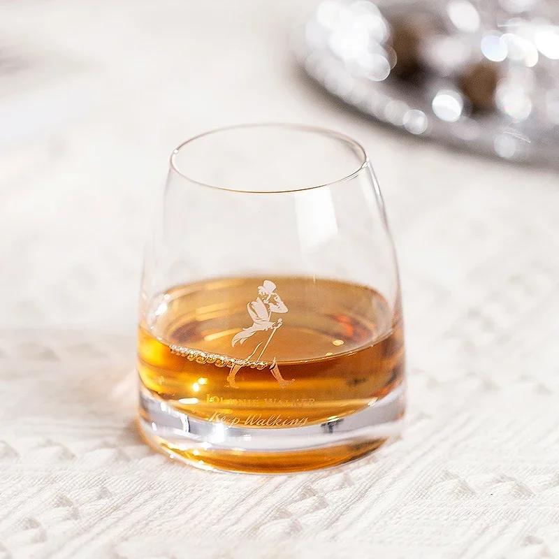 Johnnie Walker Whiskey Set Glasses of 2, OZ 10 Whiskey Glasses, Glasses Rocks for Scotch, Liquor Vodka, Bourbon, Whiskey Gifts