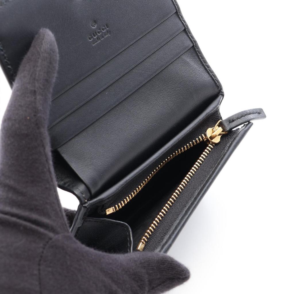 Used GUCCI GG Supreme Be Bi-fold wallet 508757 PVC coated canvas leather Beige Gold Used Women