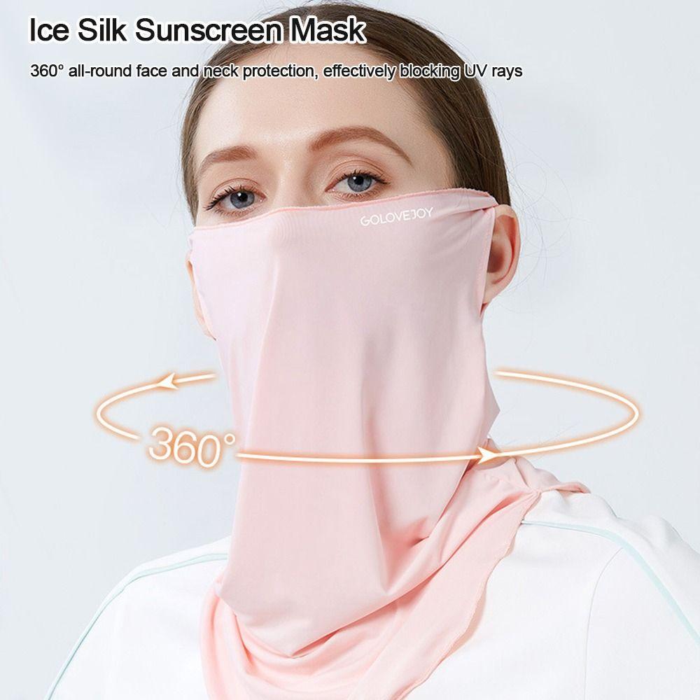 Hanging Ear Headband Ice Silk Sunscreen Mask Head Face Neck Gaiter Face Cover Scarf Headband Scarf