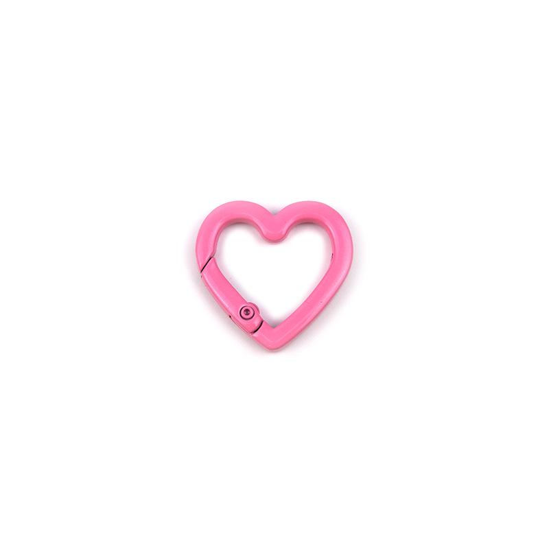 Heart-Shaped Colorful Spring Buckle Keychain DIY Jewelry Accessories