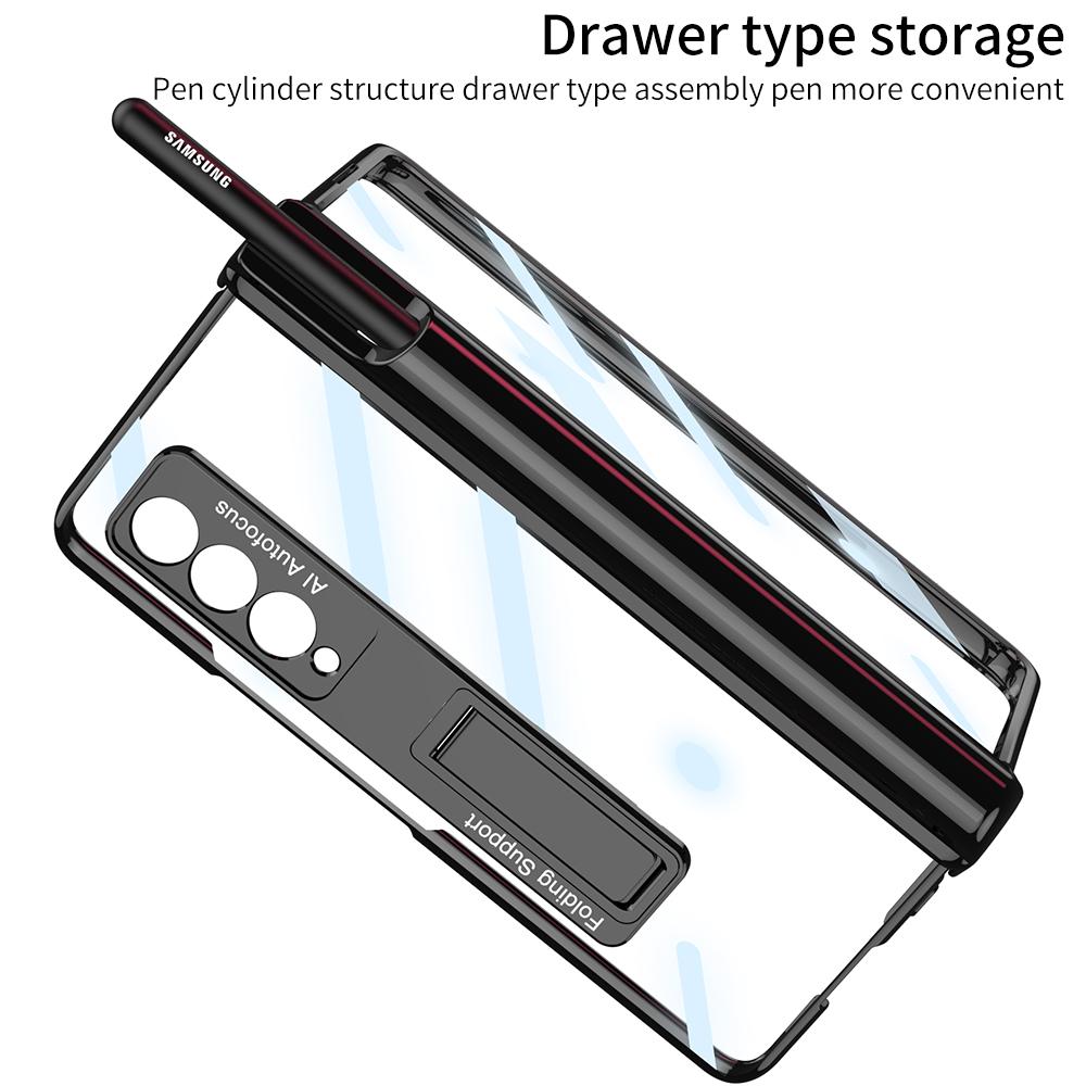 Прозрачный защитный складной чехол с полной защитой для Samsung Galaxy Z Fold 4 Fold4 Fold3 Fold 3 Zfold4 Закаленная защитная пленка из стекла
