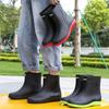 Короткие и средние резиновые сапоги мужские кухонные строительные рыболовные водонепроницаемые обувь утолщенные терморезиновые сапоги дождевые сапоги