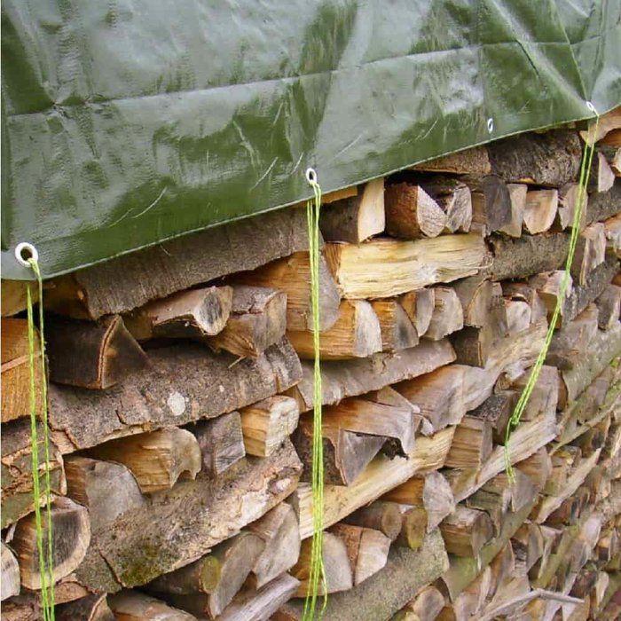 Bâche de protection 4x5m, 210g/m², verte, étanche, et anti-UV (20m²)