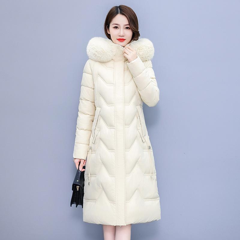 Новое пуховое пальто, женское зимнее утепленное пальто средней длины, однотонное женское пальто, наружное
