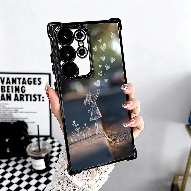 Nature Cute Child Painting Style Soft Phone Case For Samsung Galaxy S26 Ultra S25 Edge S24 FE S23 Plus S22 S21 + S20 Plating Ant