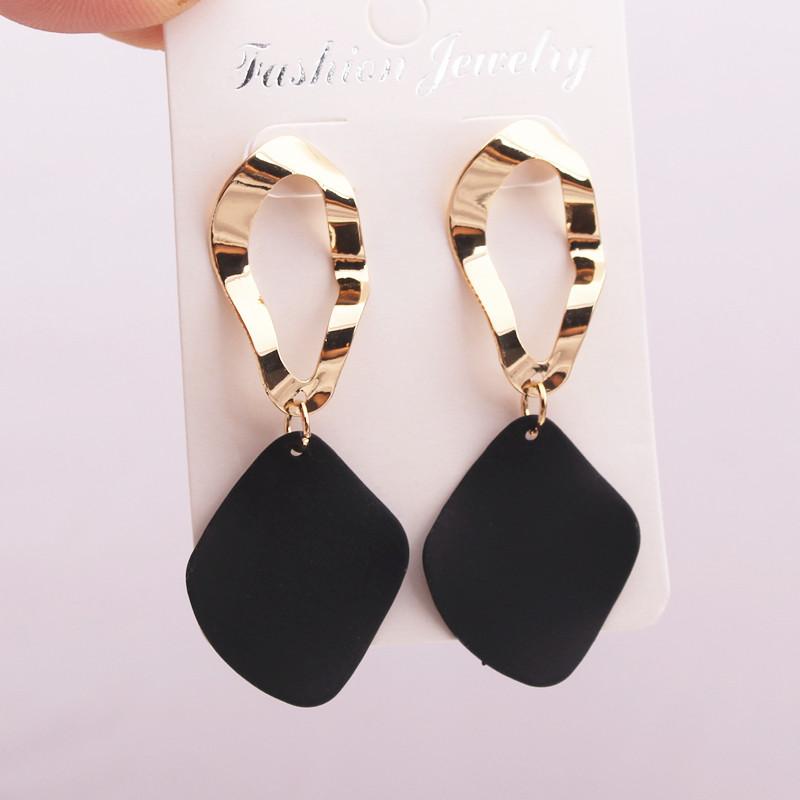 Новые модные круглые серьги-подвески в форме капли воды для женщин, геометрические металлические квадратные висячие украшения для ушей oorbellen