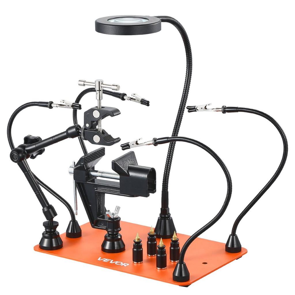 Magnetic Helping Hands Soldering Station Vise Magnifying Lamp 4 PCB Holder