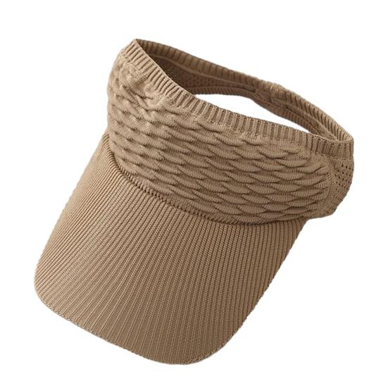 Women Summer Sun Visor Hat Adjustable Empty Top Baseball Cap Elastic Knitted Sports Hat for Tennis Golf Running