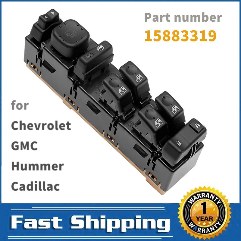 15883319 DWS-394 Power Window Switch for Hummer H2 Chevrolet Suburban Avalanche GMC Yukon Sierra 2003-2006 Front Driver Switch