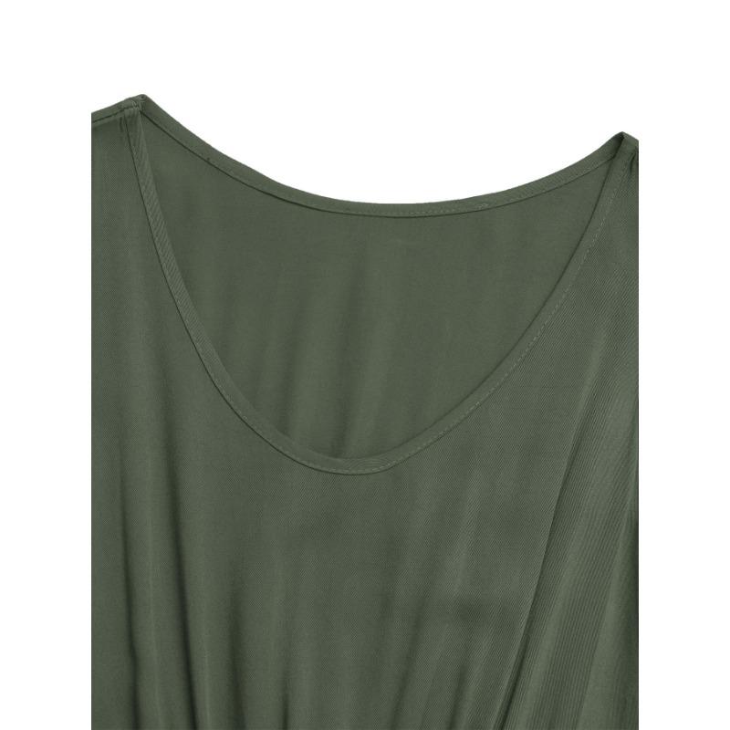 Женская мода лето весна однотонный принт без рукавов с v-образным вырезом и высокой талией повседневные платья