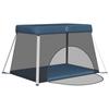 VidaXL Parc pour bébé avec matelas Bleu marine Tissu de lin 10304