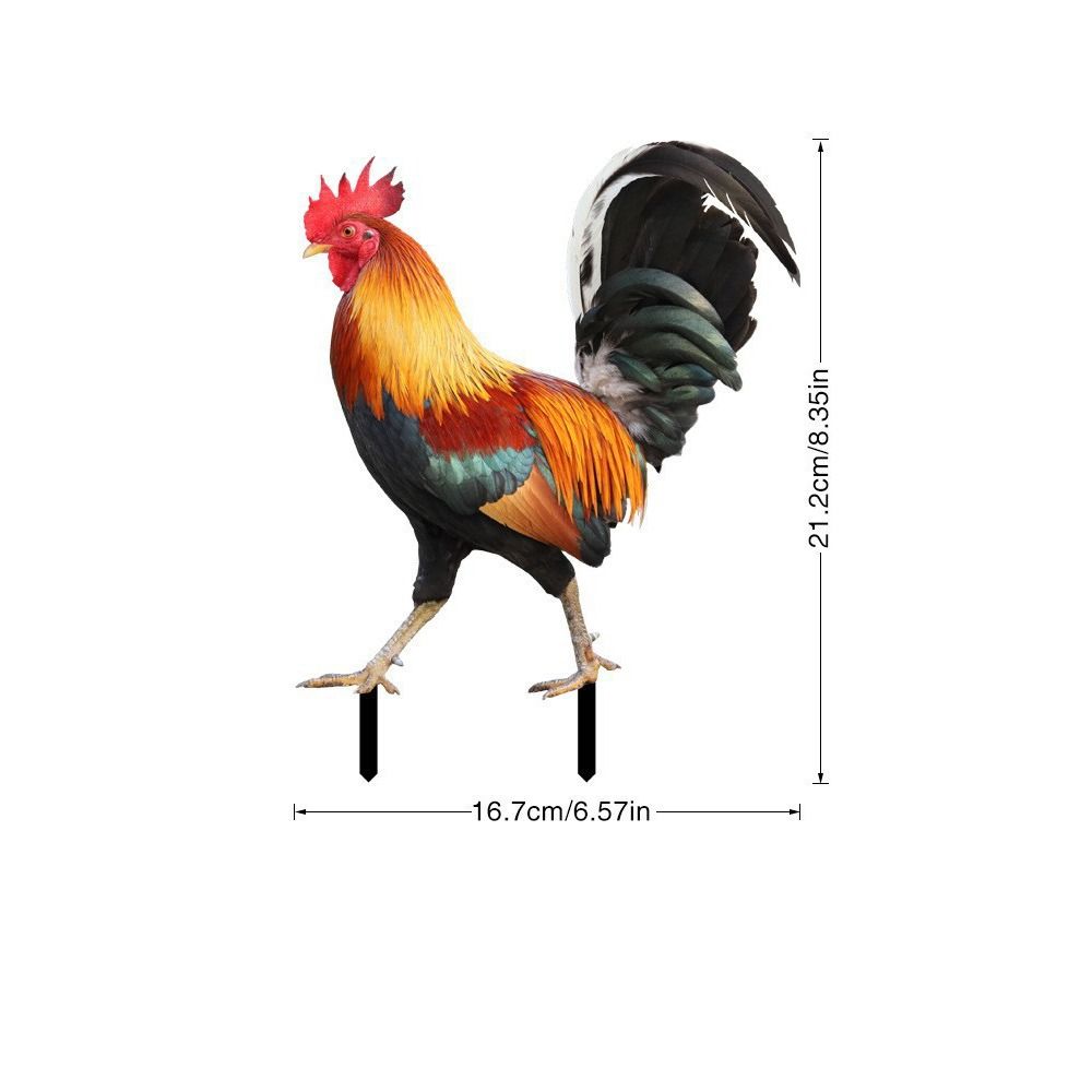 Stereoscopic Rooster Cards Acrylic Kid Toy Cute Inserting Cards Yard Art