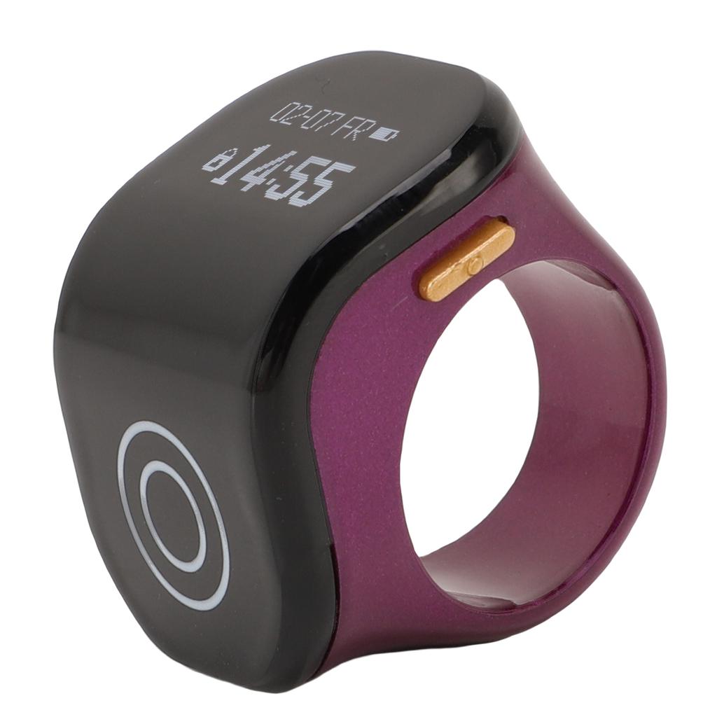 Smart Ring Counter Clear LCD Display Intelligent Touch Ring for Work Exercise Life Purple